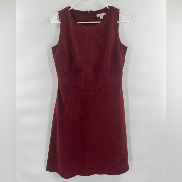 Eva Mendes NY&Co red faux suede dress size 4 - Picture 1 of 10